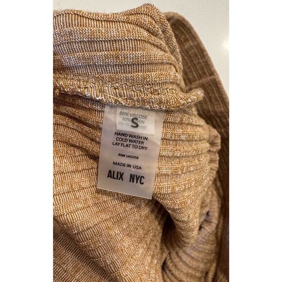 ALIX NYC Size Small Delancey Beige Brown Ribbed Flare Pants High Waisted READ - Picture 5 of 7